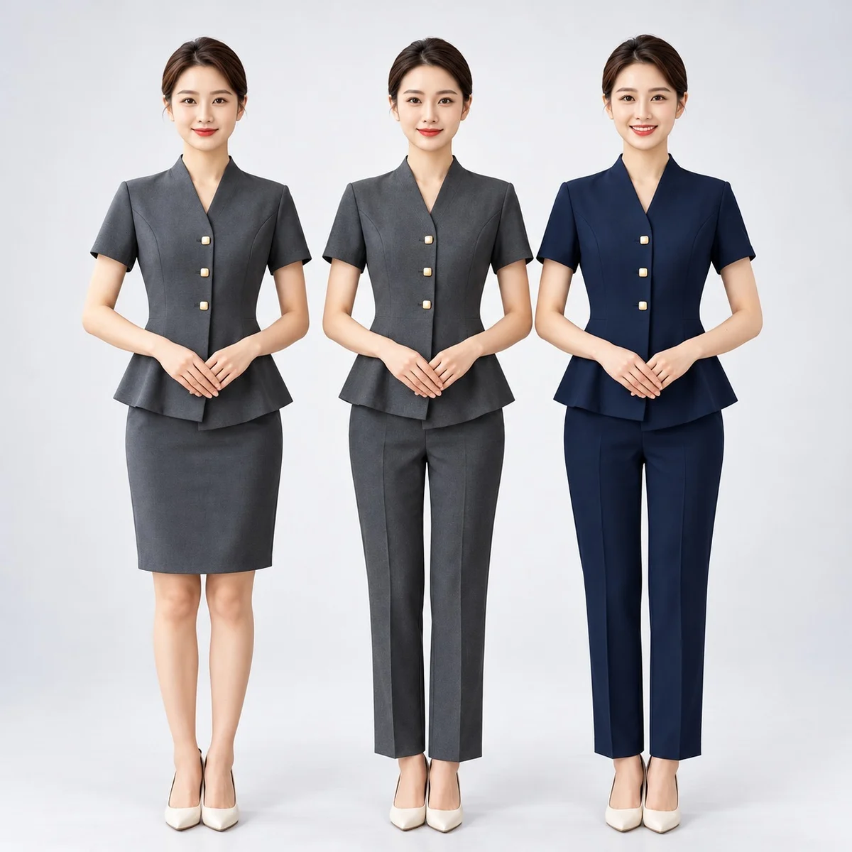 Womens Peplum Tunic and Trouser Set