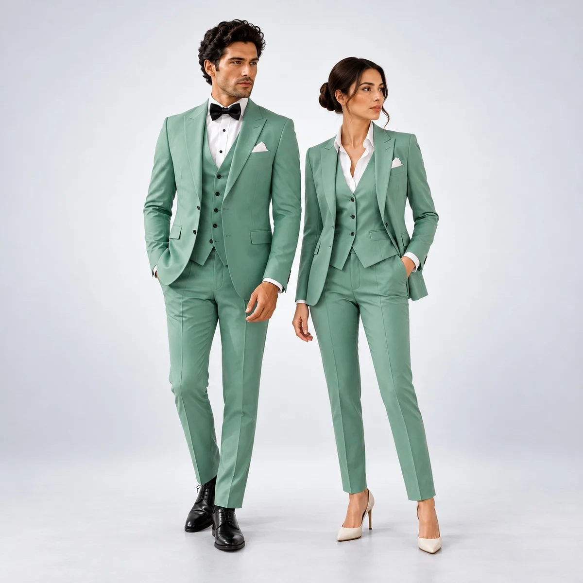 Mint Green Three-Piece Hotel Suit Set