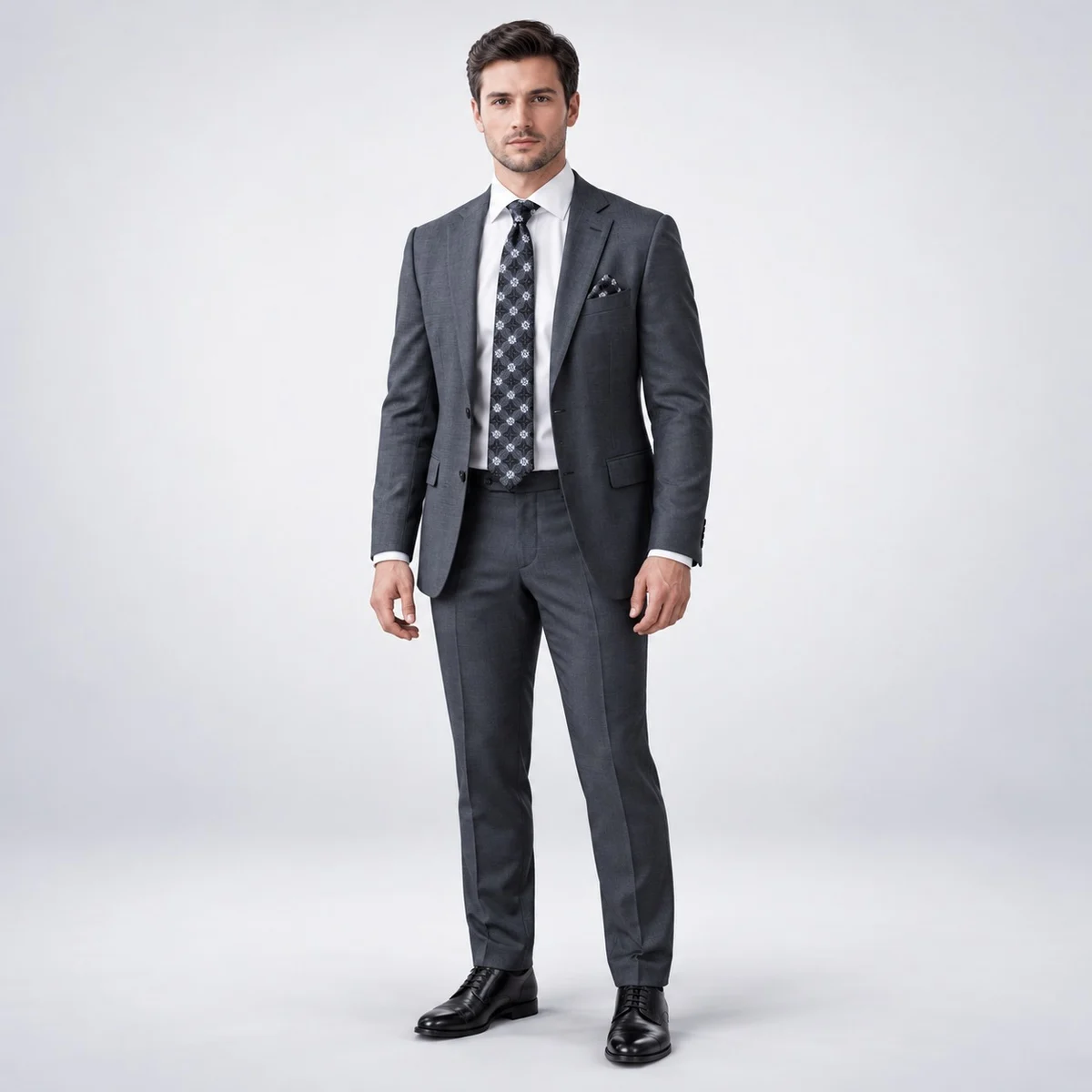 Mens Charcoal Grey Two-Piece Corporate Suit