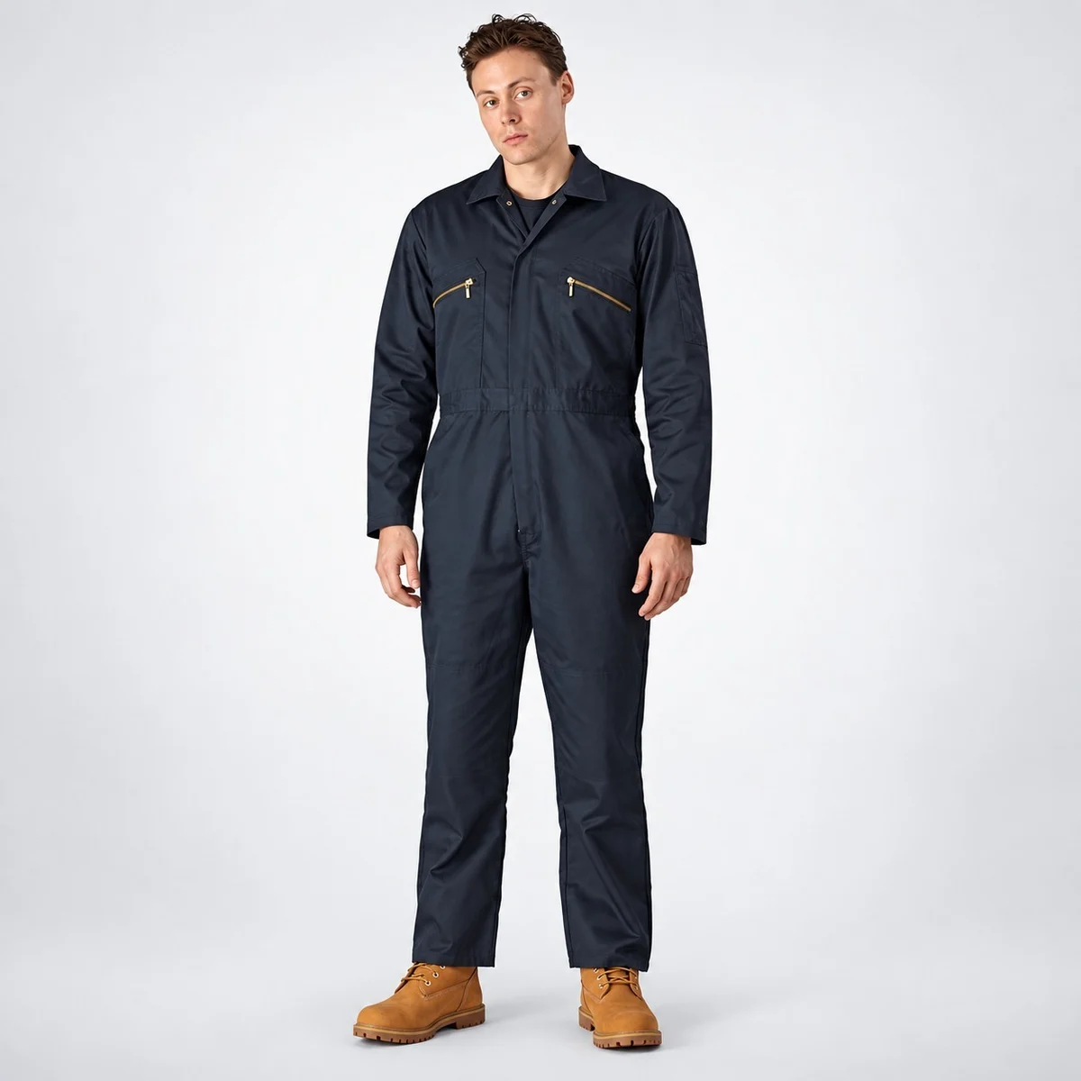 Navy Blue Cotton Twill Industrial Coverall