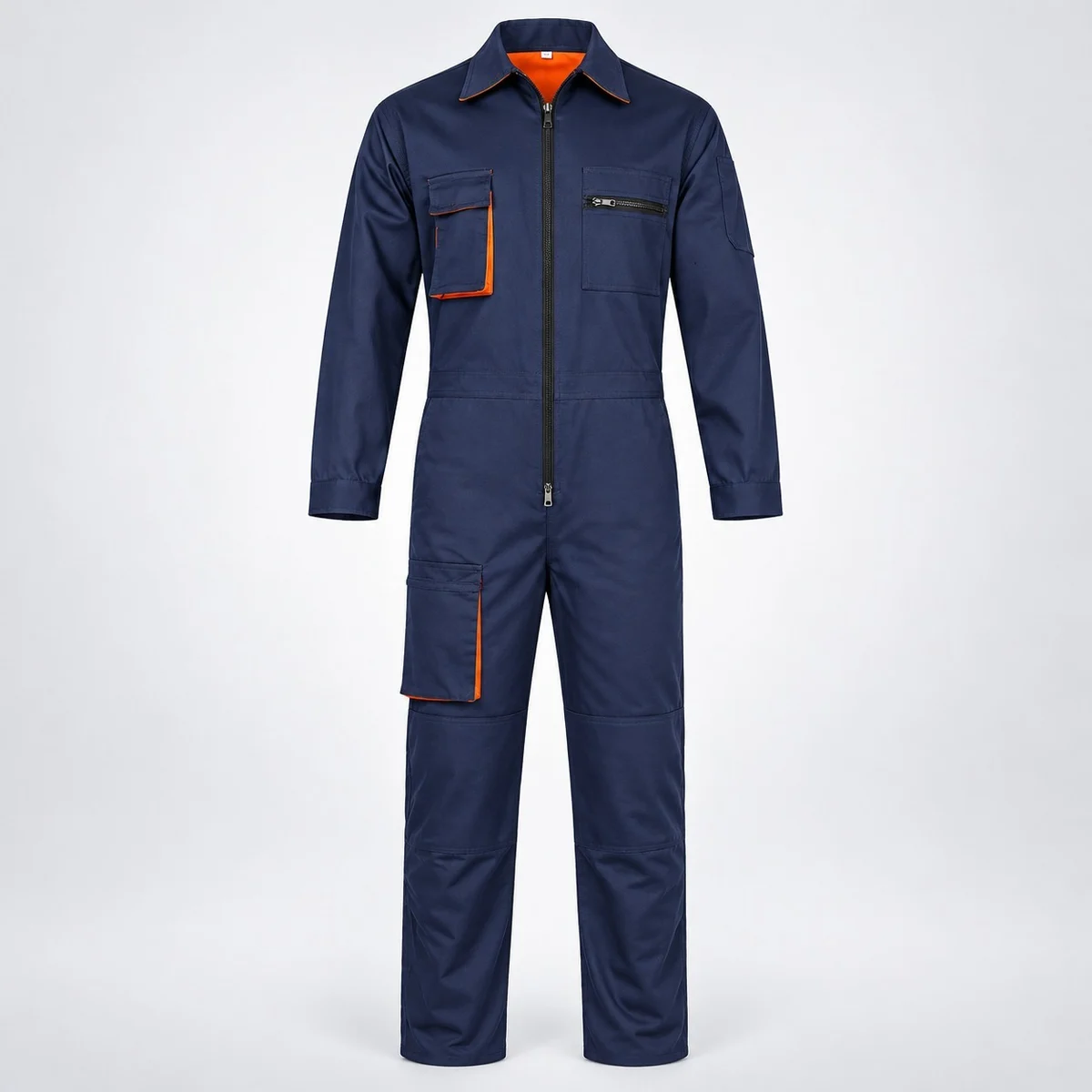 Navy Blue and Orange Industrial Coverall