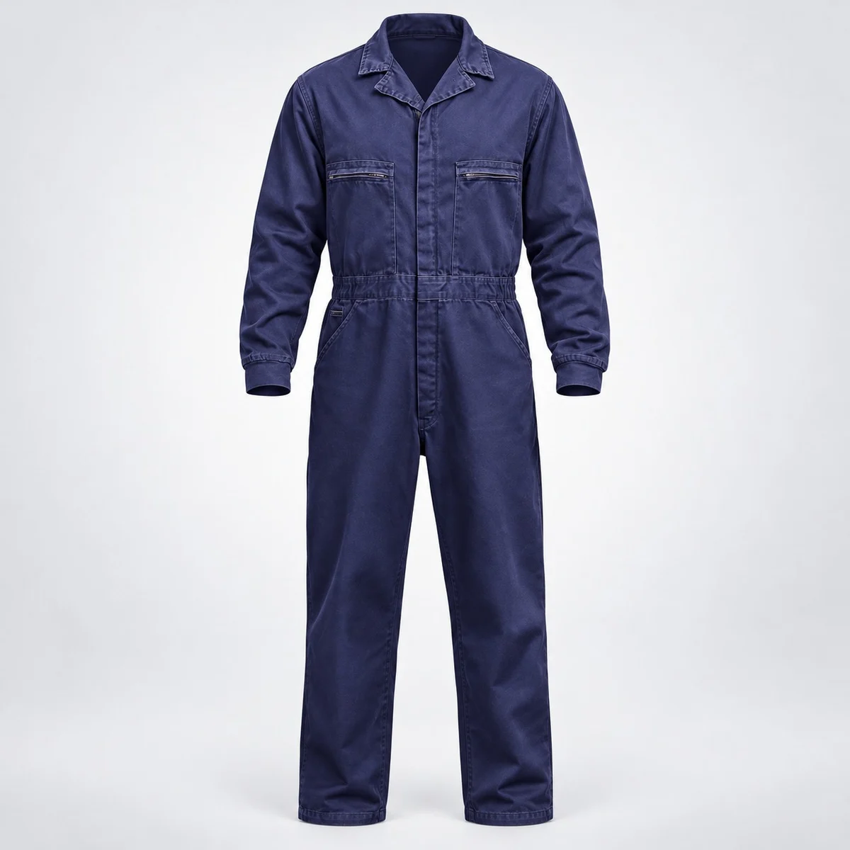 Navy Blue Industrial Cotton Twill Coverall