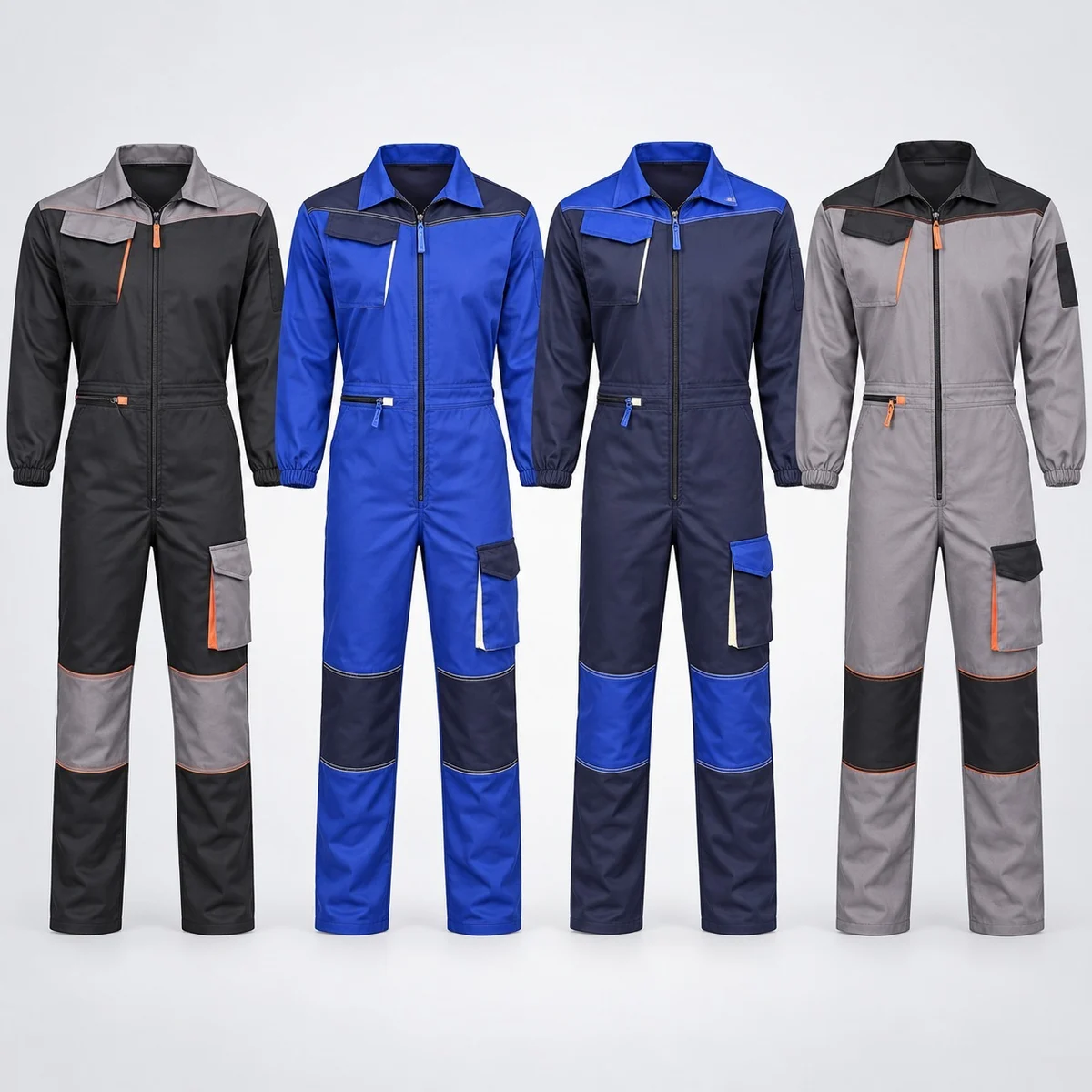 Multicolor Industrial Utility Coverall Set