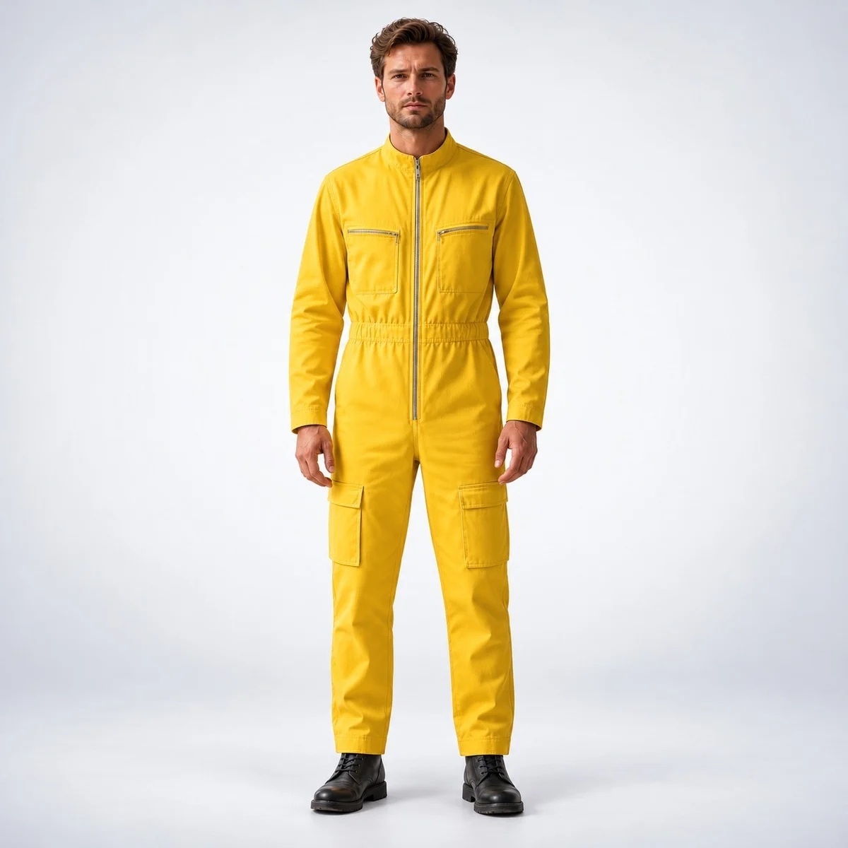 Yellow Cotton Twill Industrial Coverall