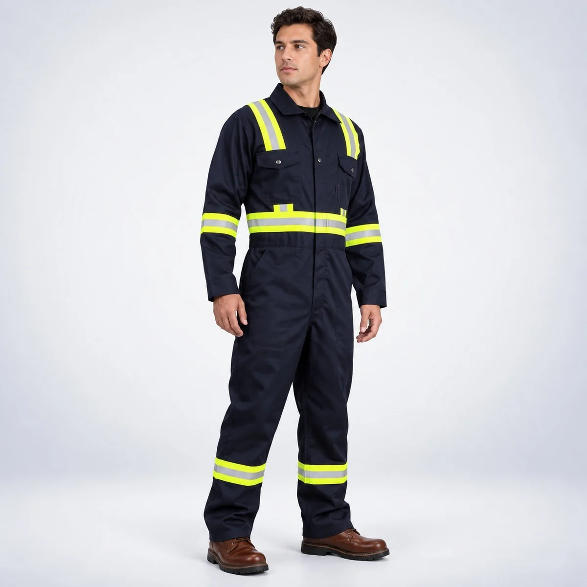 Industrial Safety Coverall with Reflective Tape