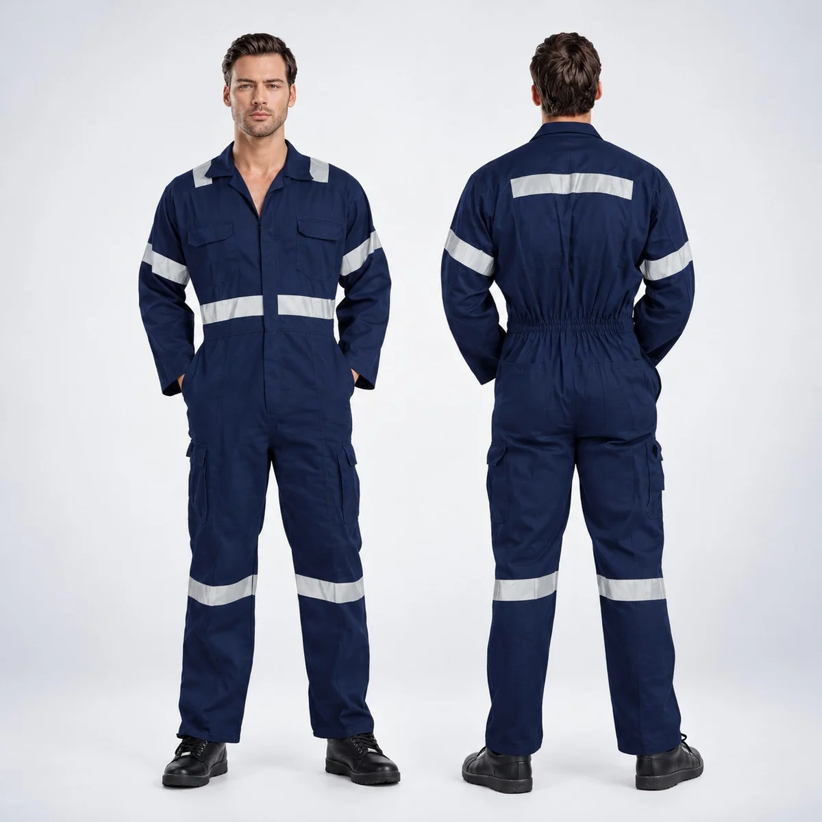 Navy Blue Industrial Safety Coverall