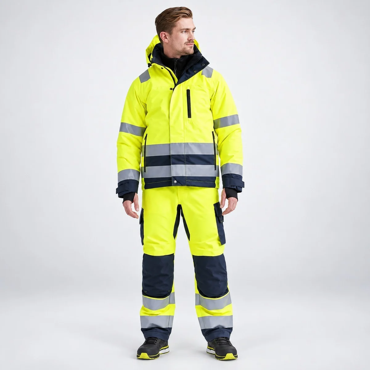 Hi-Vis Winter Safety Jacket and Trouser Set