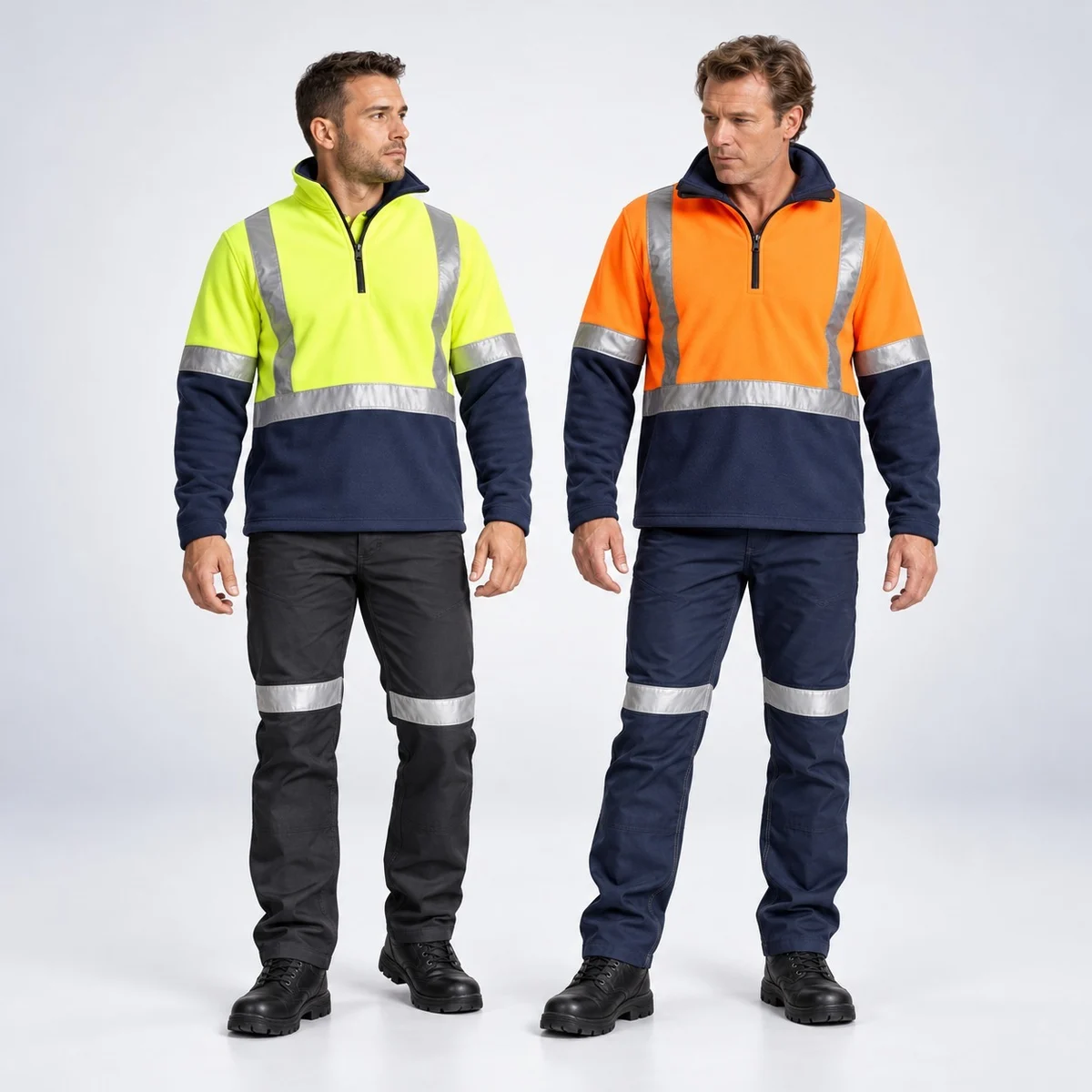 High-Visibility Industrial Sweatshirt and Trouser Set