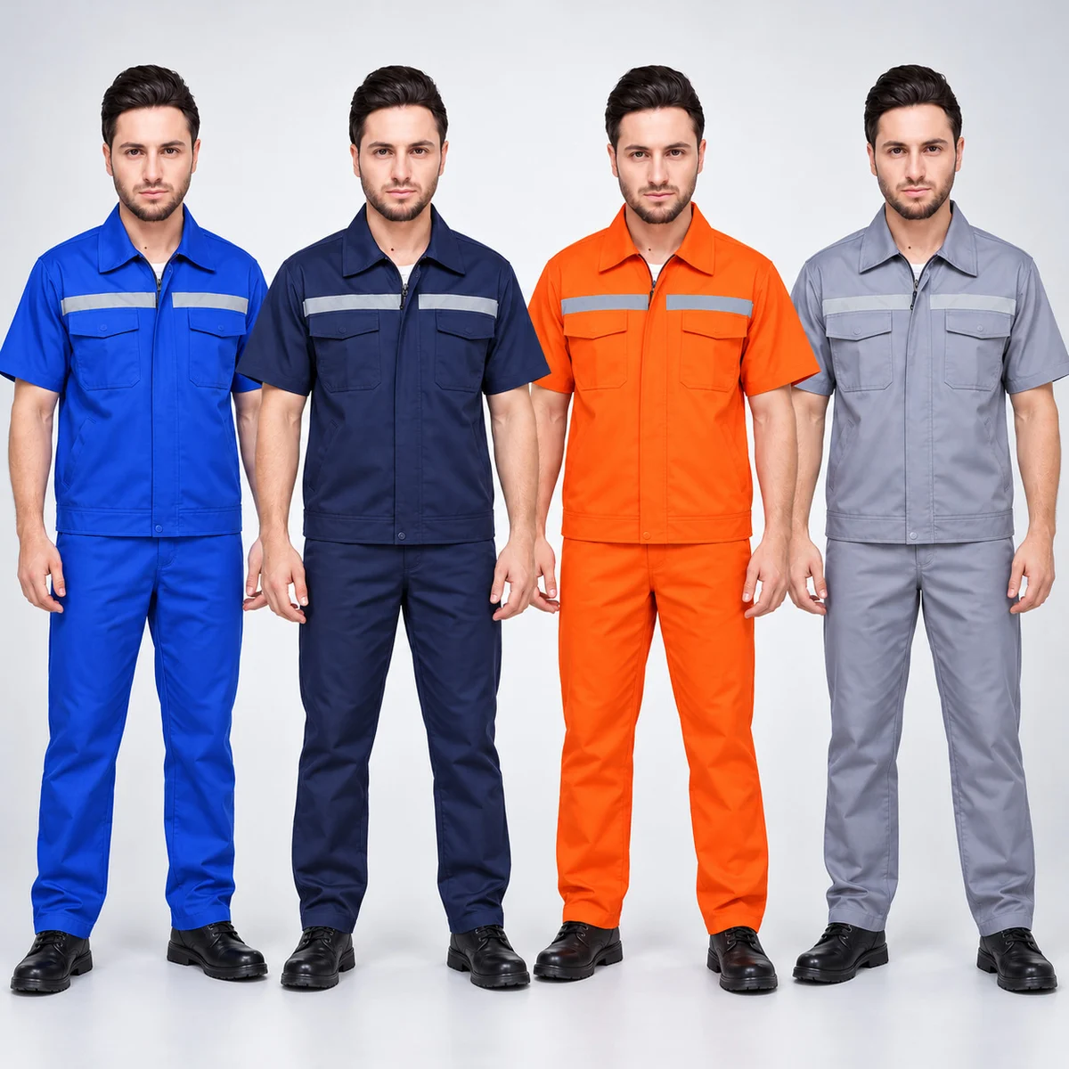 Industrial Uniform Set with Reflective Tape