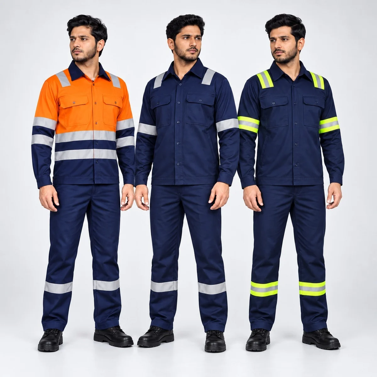 Heavy-Duty Industrial Safety Uniform Set with Reflective Tape