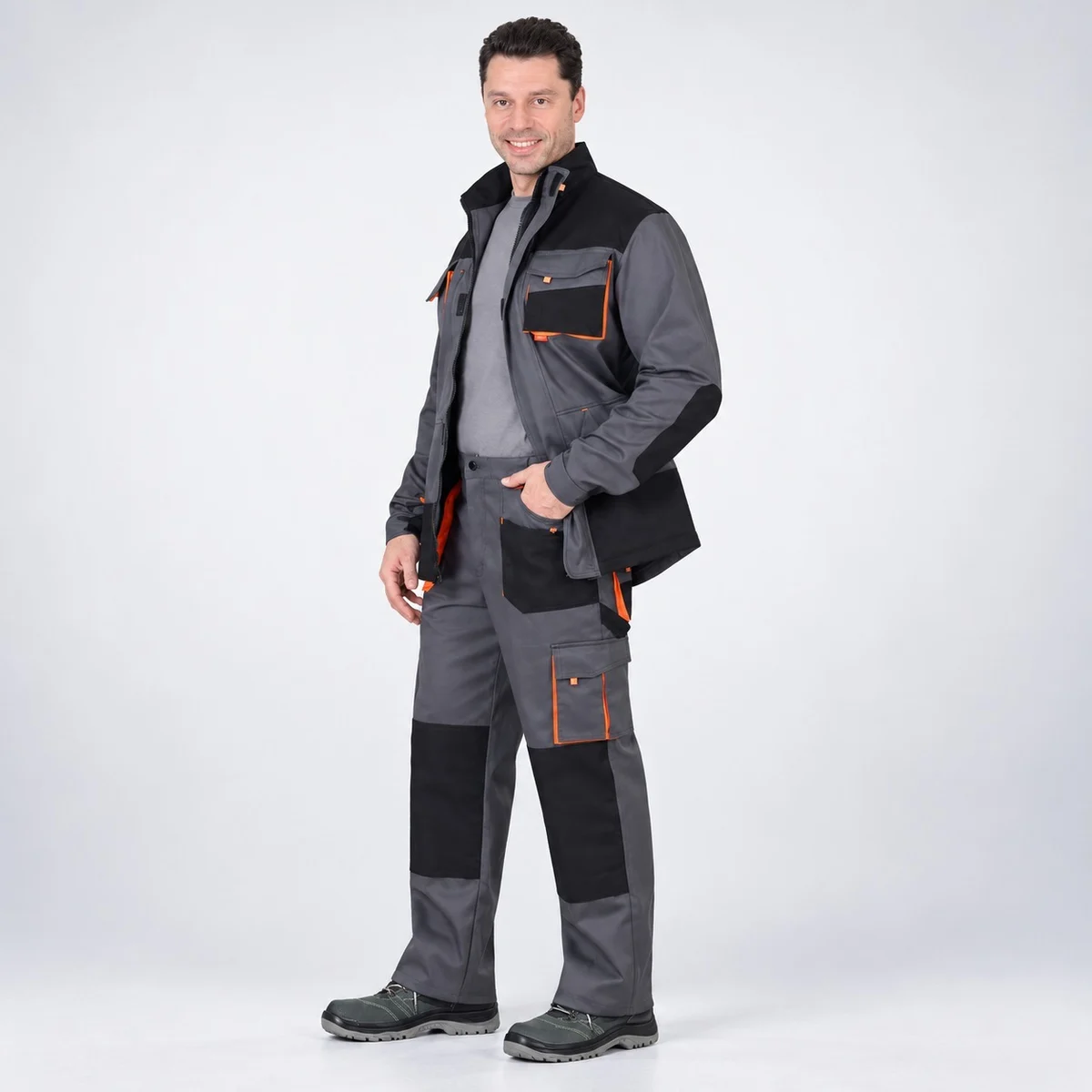 Grey and Black Industrial Workwear Set