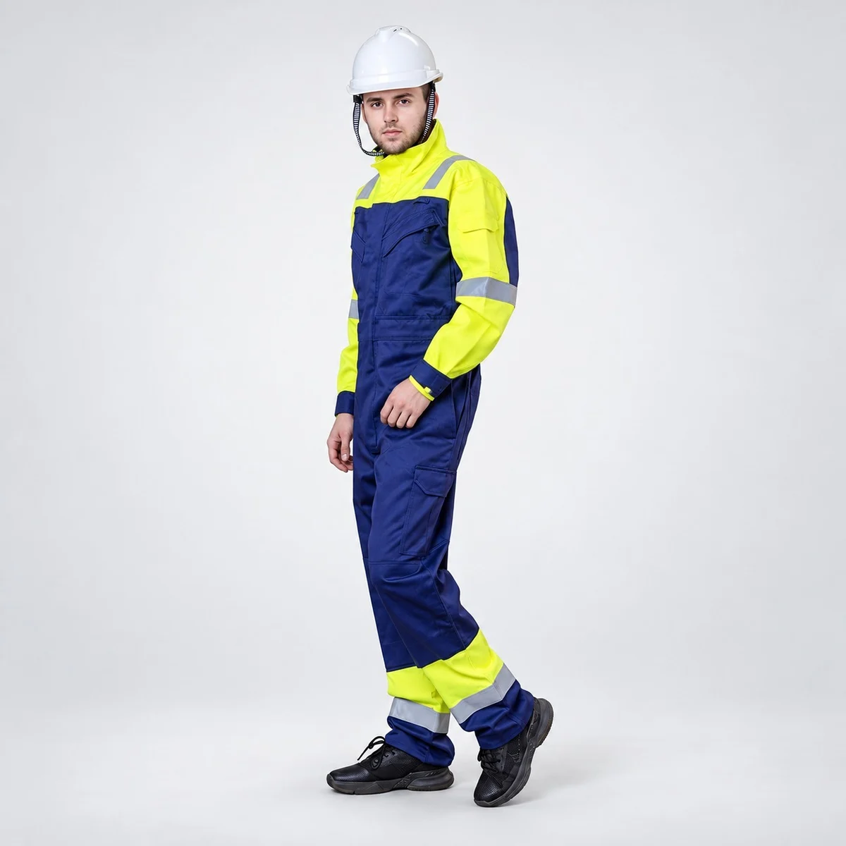 Blue and Yellow Industrial Safety Coverall