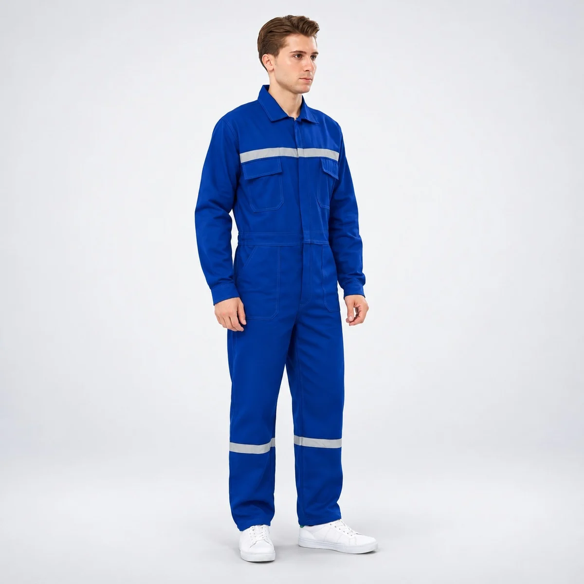Royal Blue Industrial Coverall with Reflective Tape