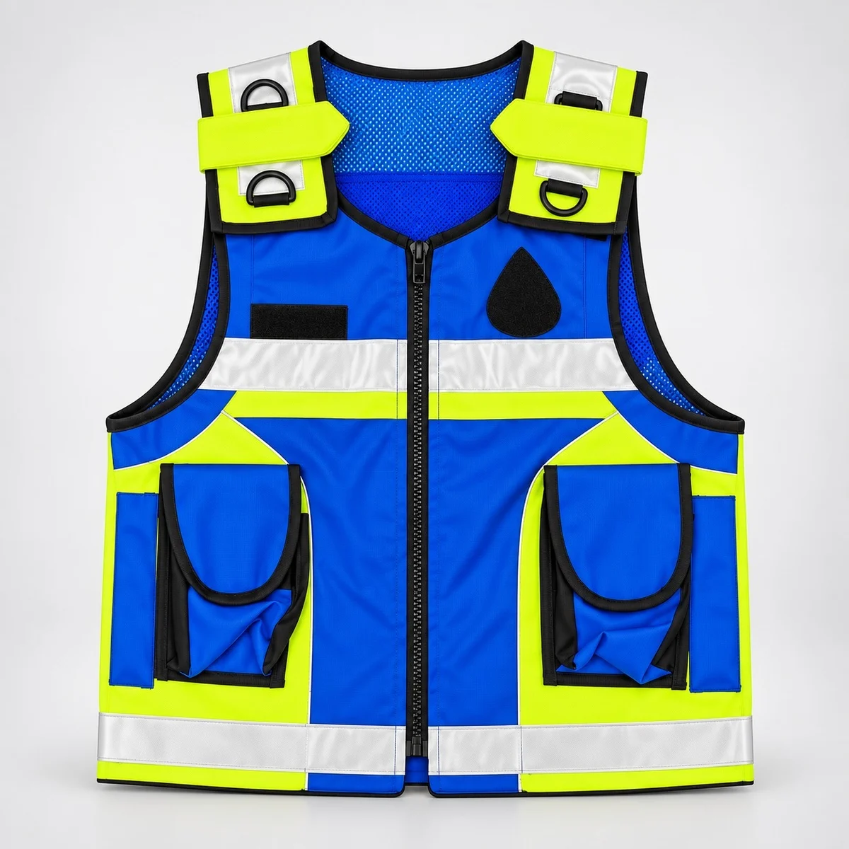 Blue and Yellow High-Visibility Safety Vest