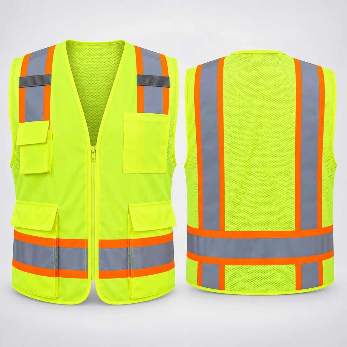High-Visibility Safety Vest with Pockets