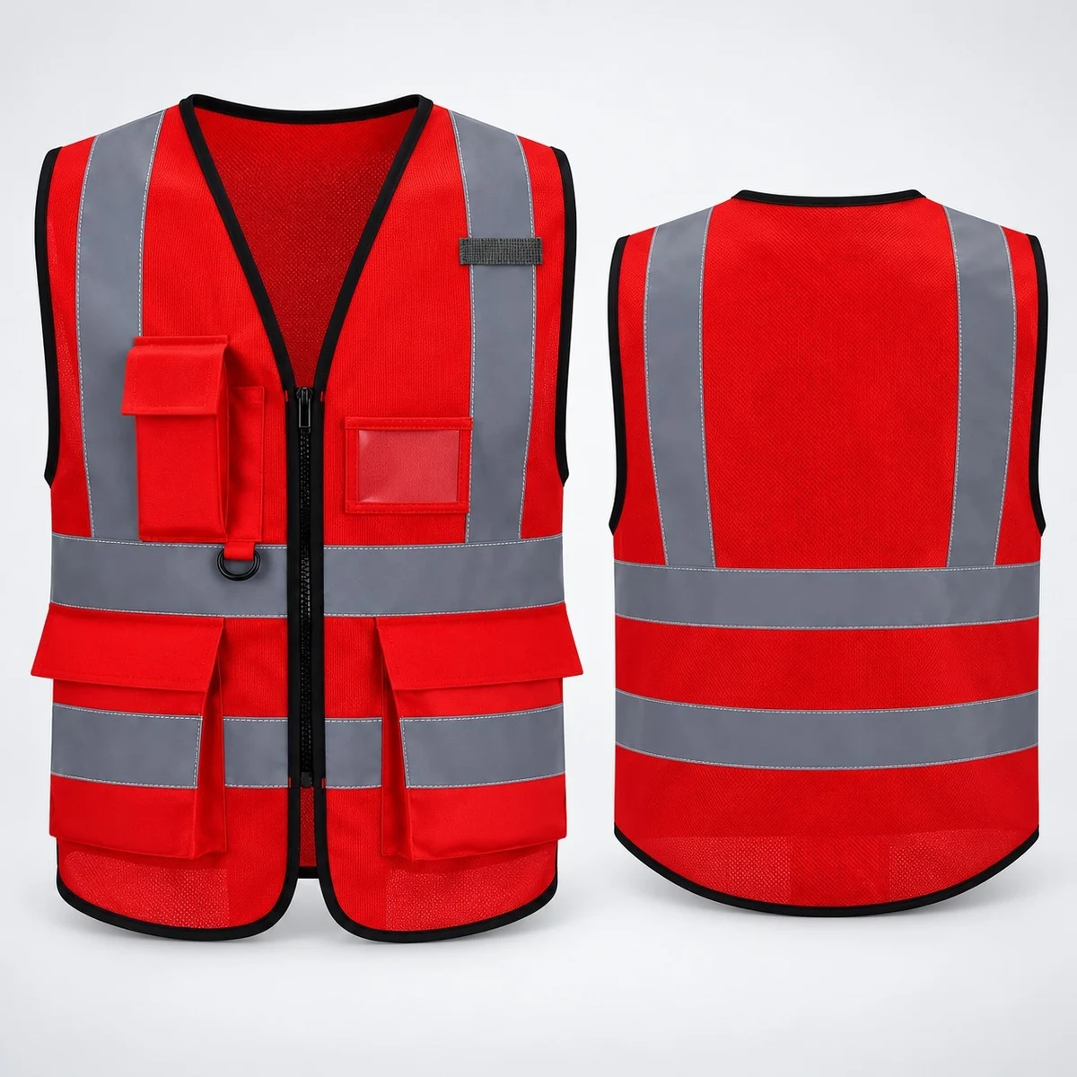 Red Mesh High Visibility Safety Vest