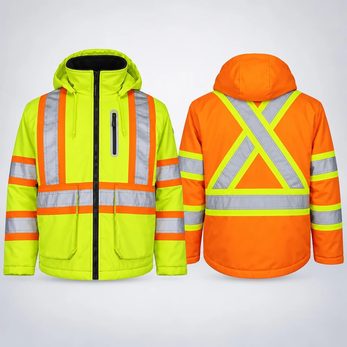 High-Visibility Safety Jacket with Reflective Tape