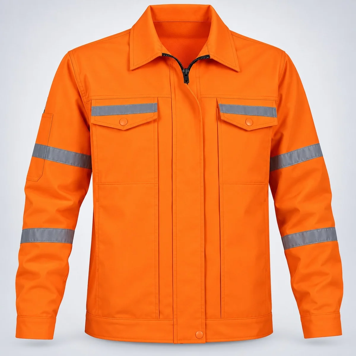 High Visibility Orange Industrial Safety Jacket