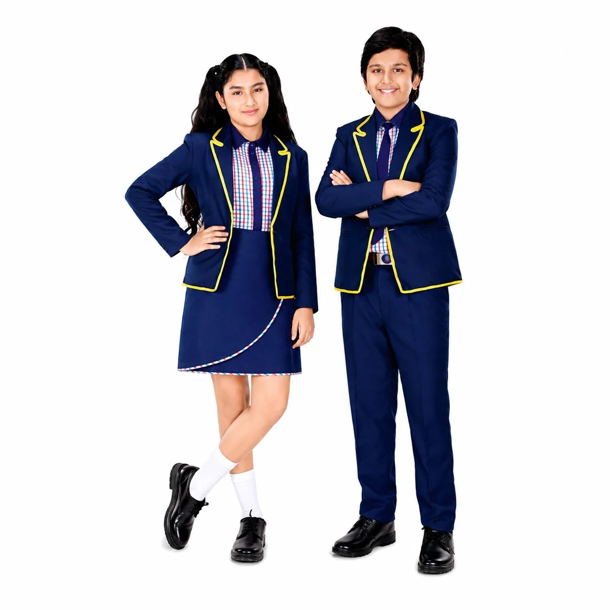 Navy Blue School Uniform Set with Blazer