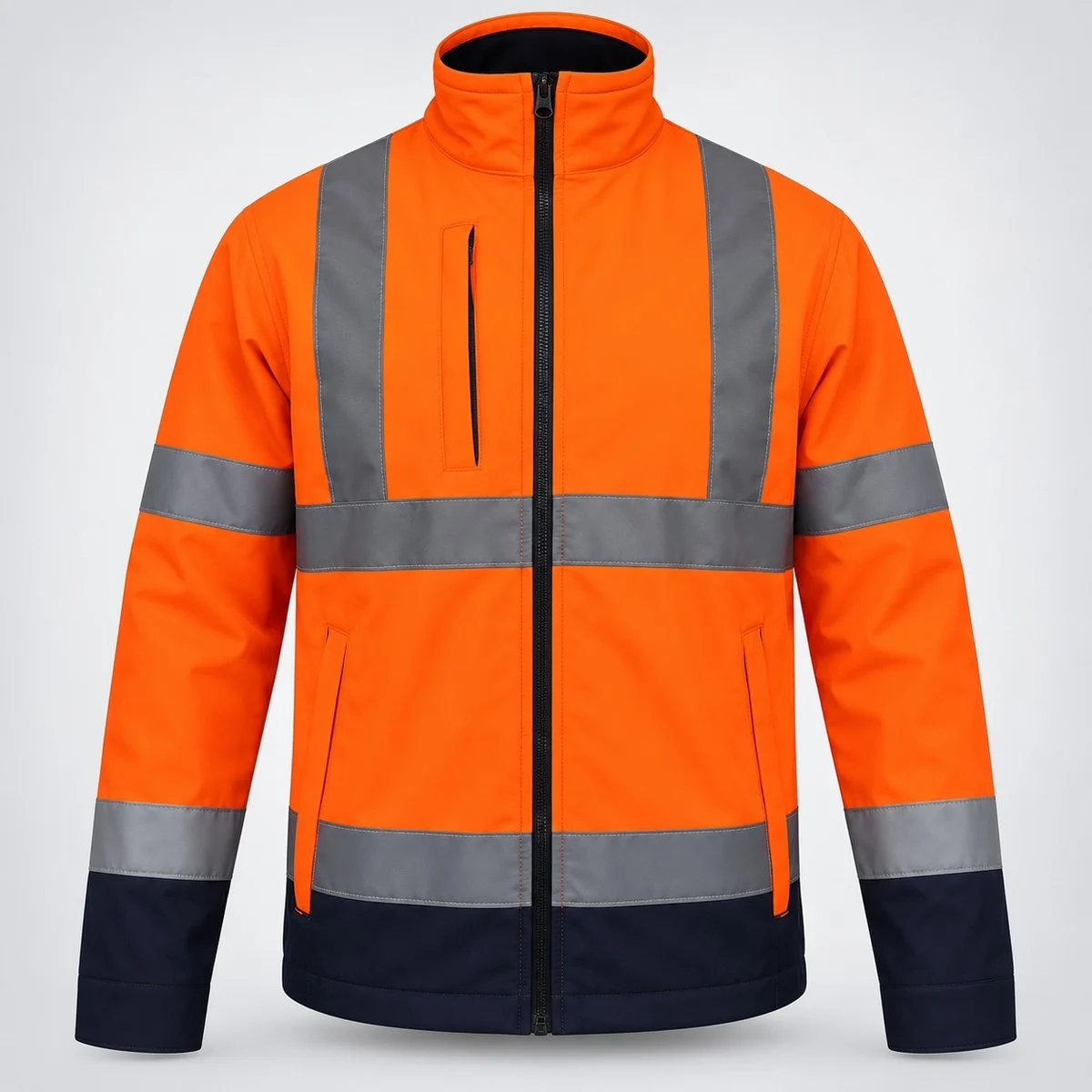 Orange High Visibility Industrial Safety Jacket