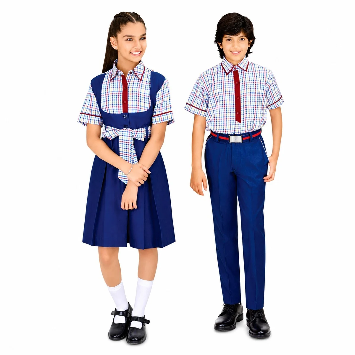 Co-Ed School Uniform Set with Check Shirt