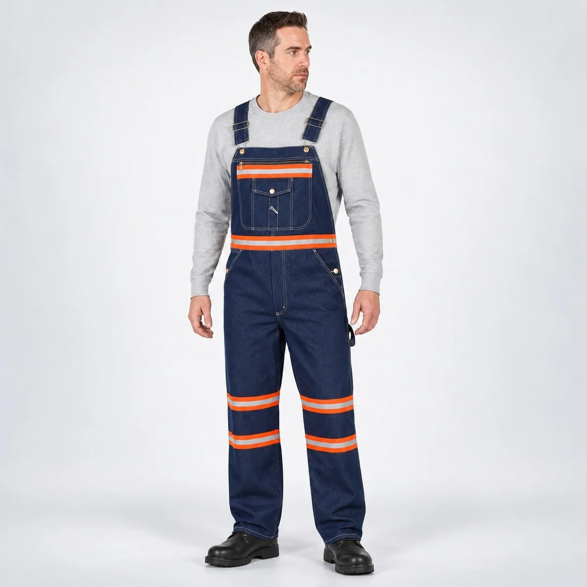 Industrial Hi-Vis Denim Dungarees