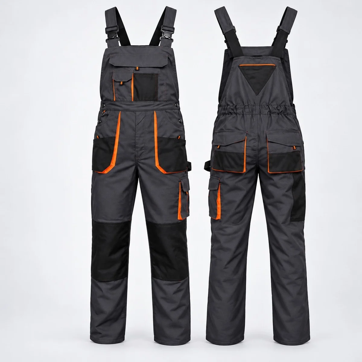 Charcoal Grey Industrial Bib Overalls