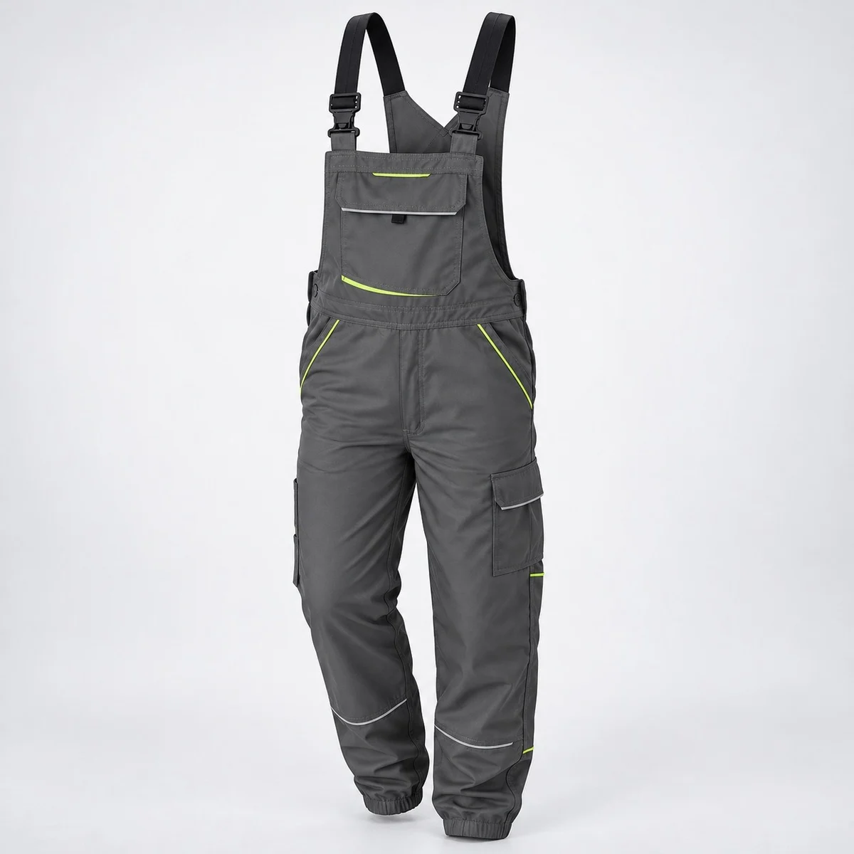 Dark Grey Industrial Workwear Dungarees