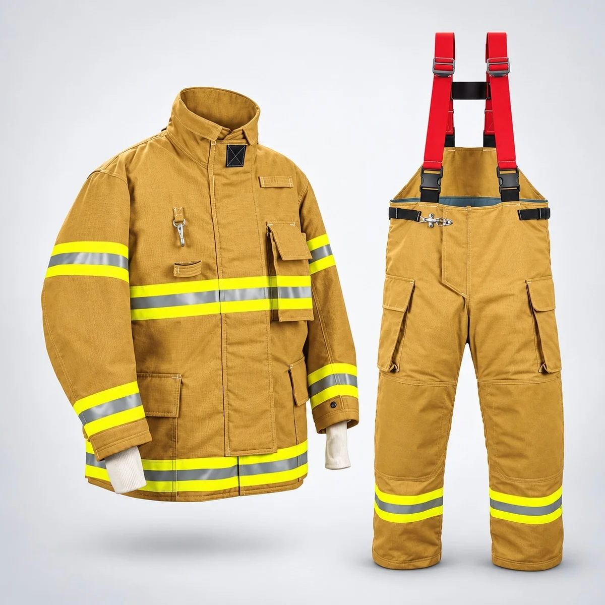 Tan Firefighter Bunker Gear Set