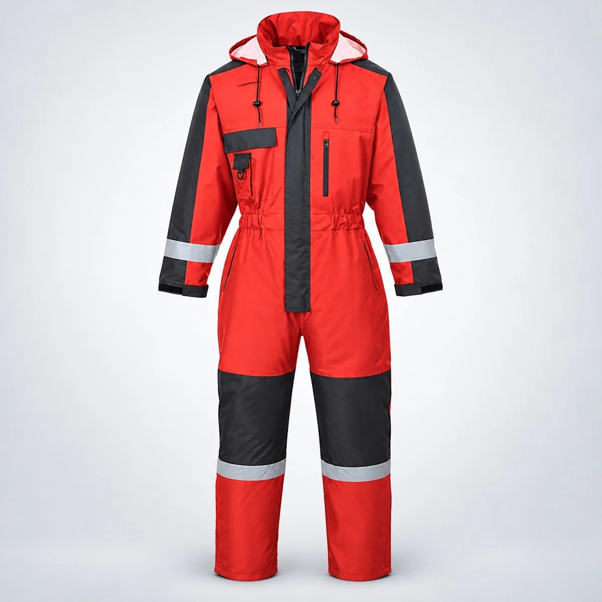 Red and Black Industrial Safety Coverall
