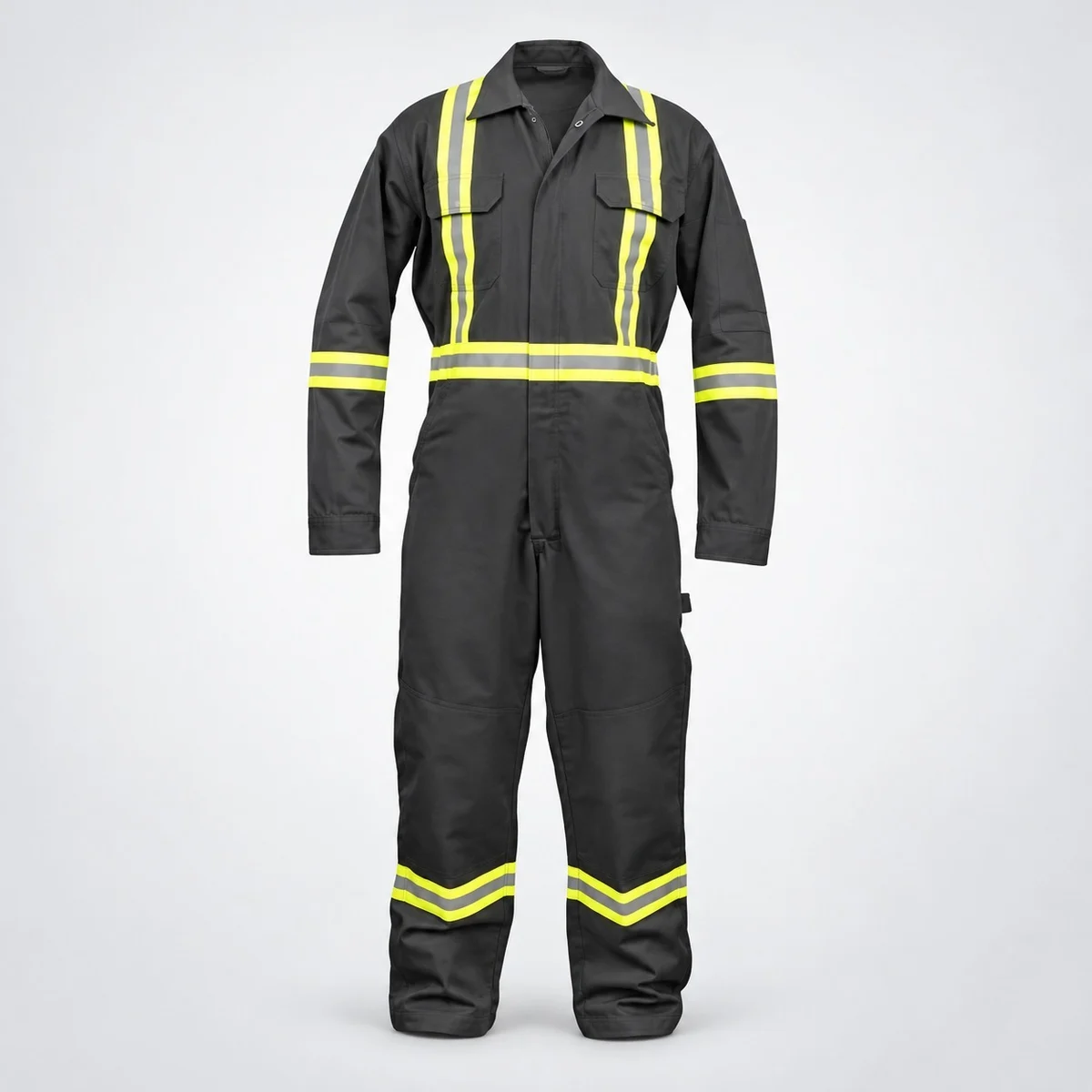 Black Cotton Twill Hi-Vis Industrial Coverall