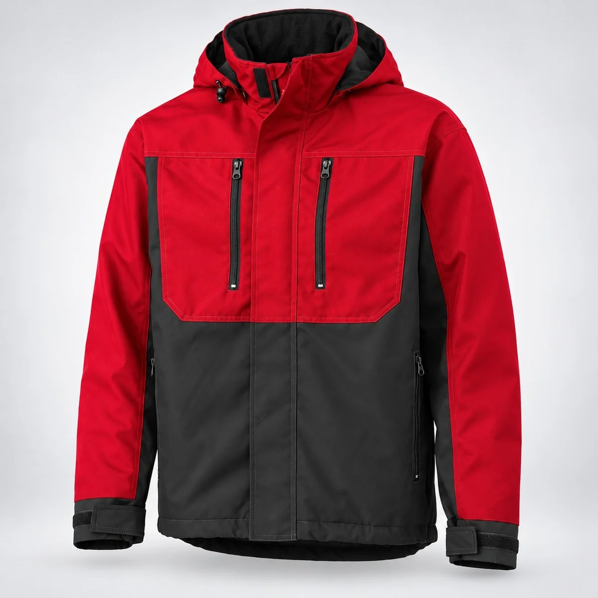 Red And Black Industrial Winter Jacket
