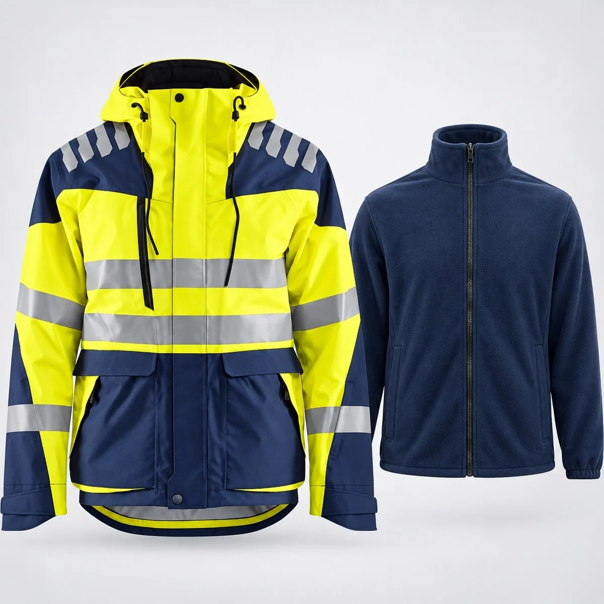 High-Visibility Safety Jacket with Fleece Liner