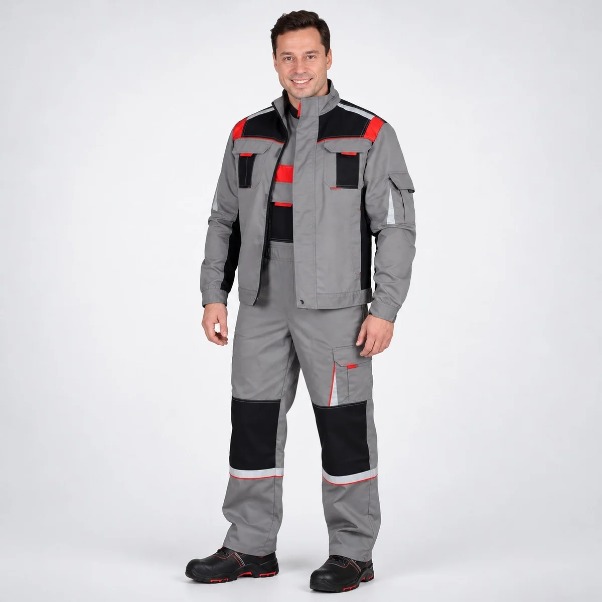 Grey Industrial Overall Workwear Suit