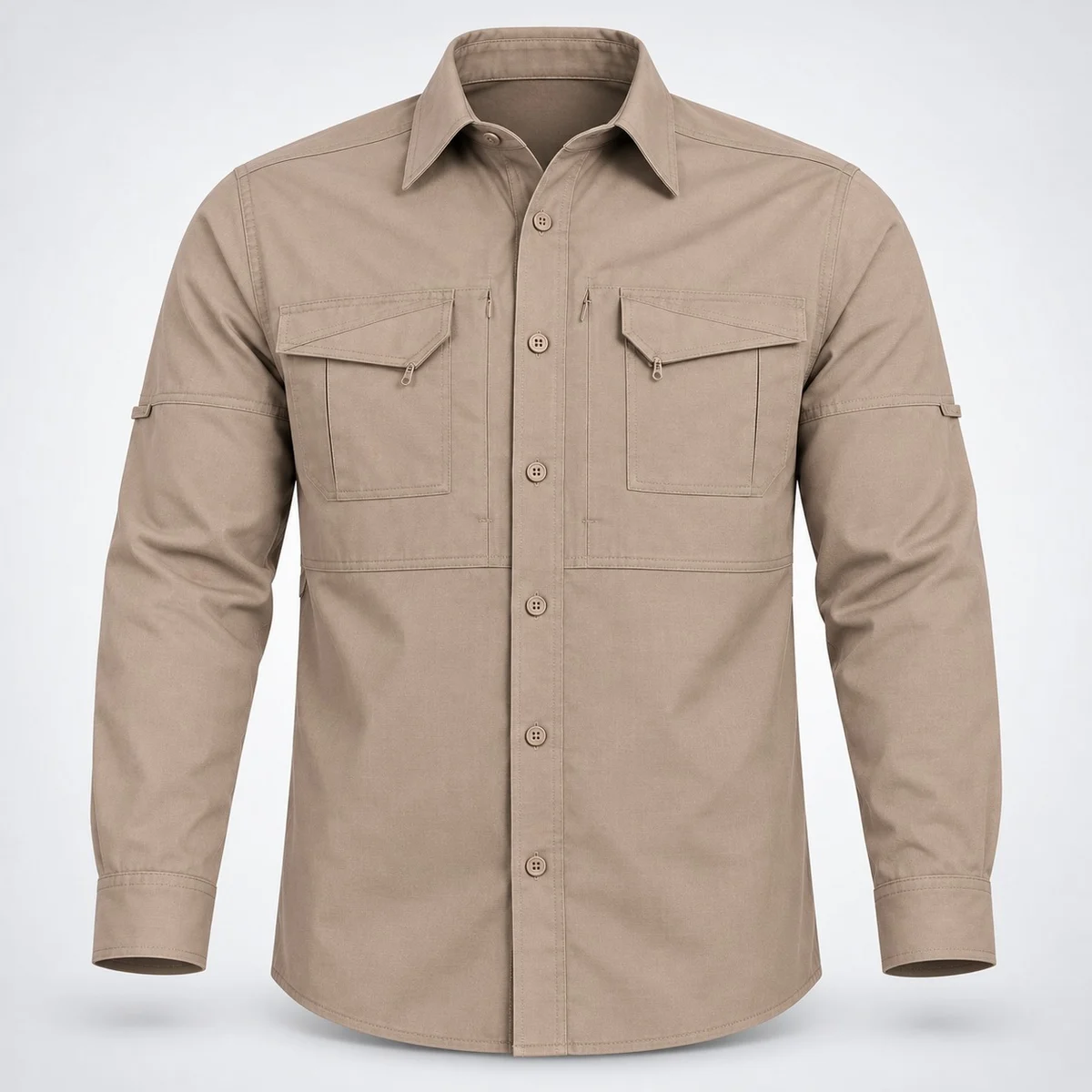 Khaki Men's Industrial Utility Shirt