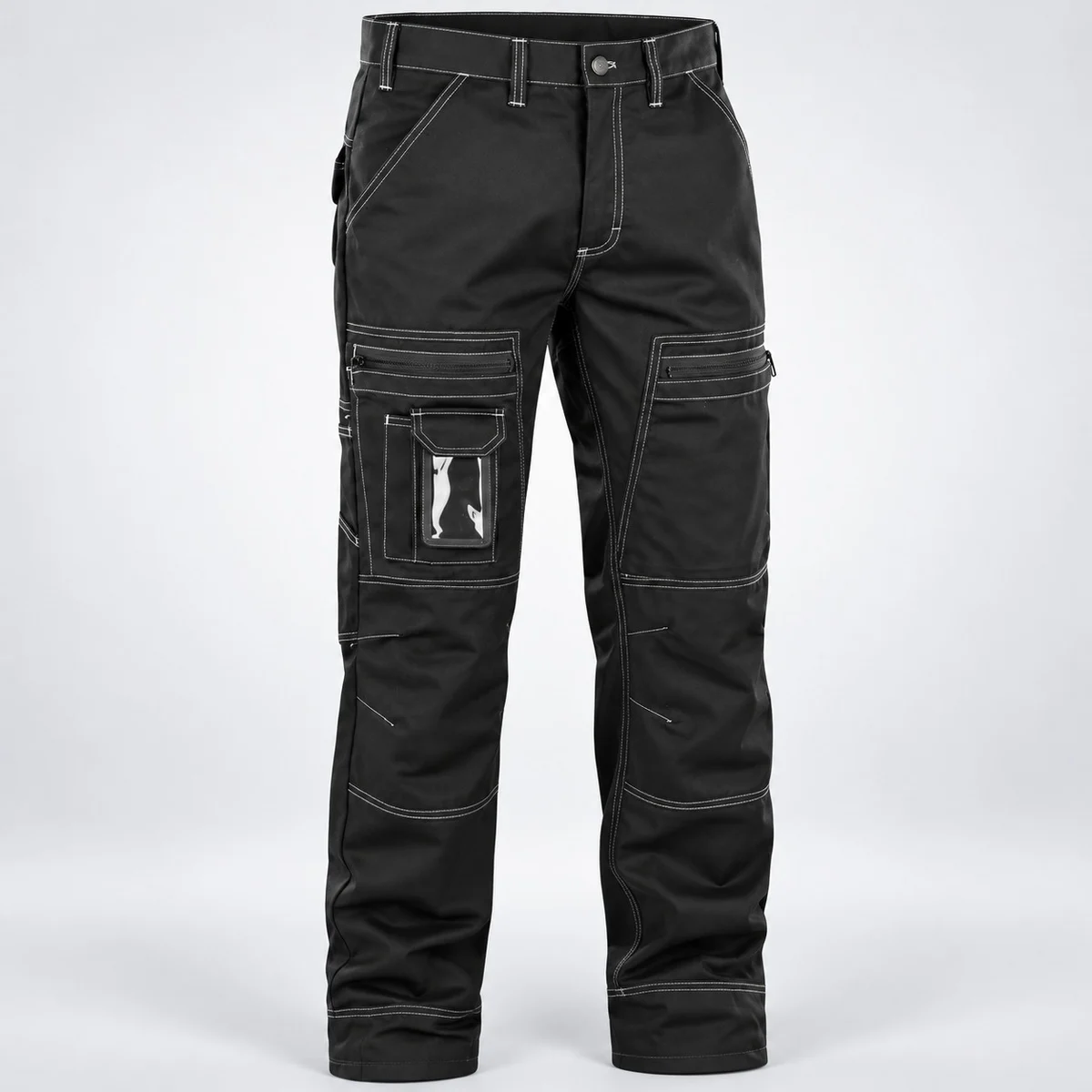 Men's Black Industrial Cargo Trousers