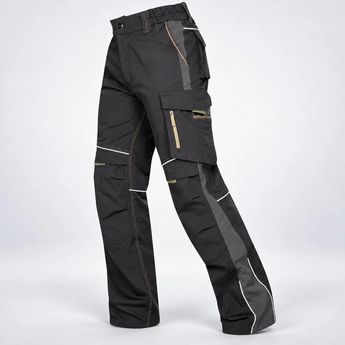 Industrial Black Cargo Trousers