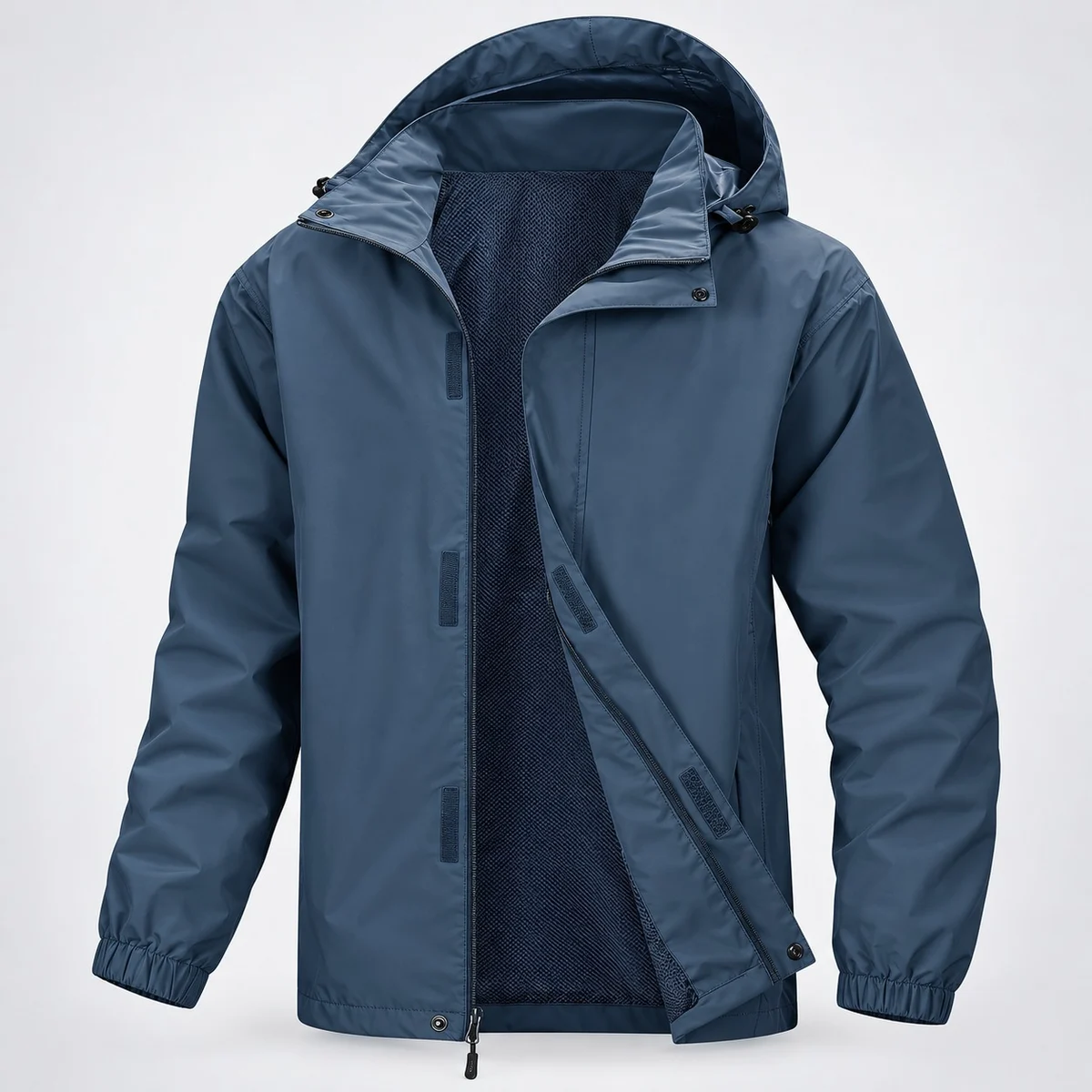 Mens Slate Blue Industrial Hooded Jacket