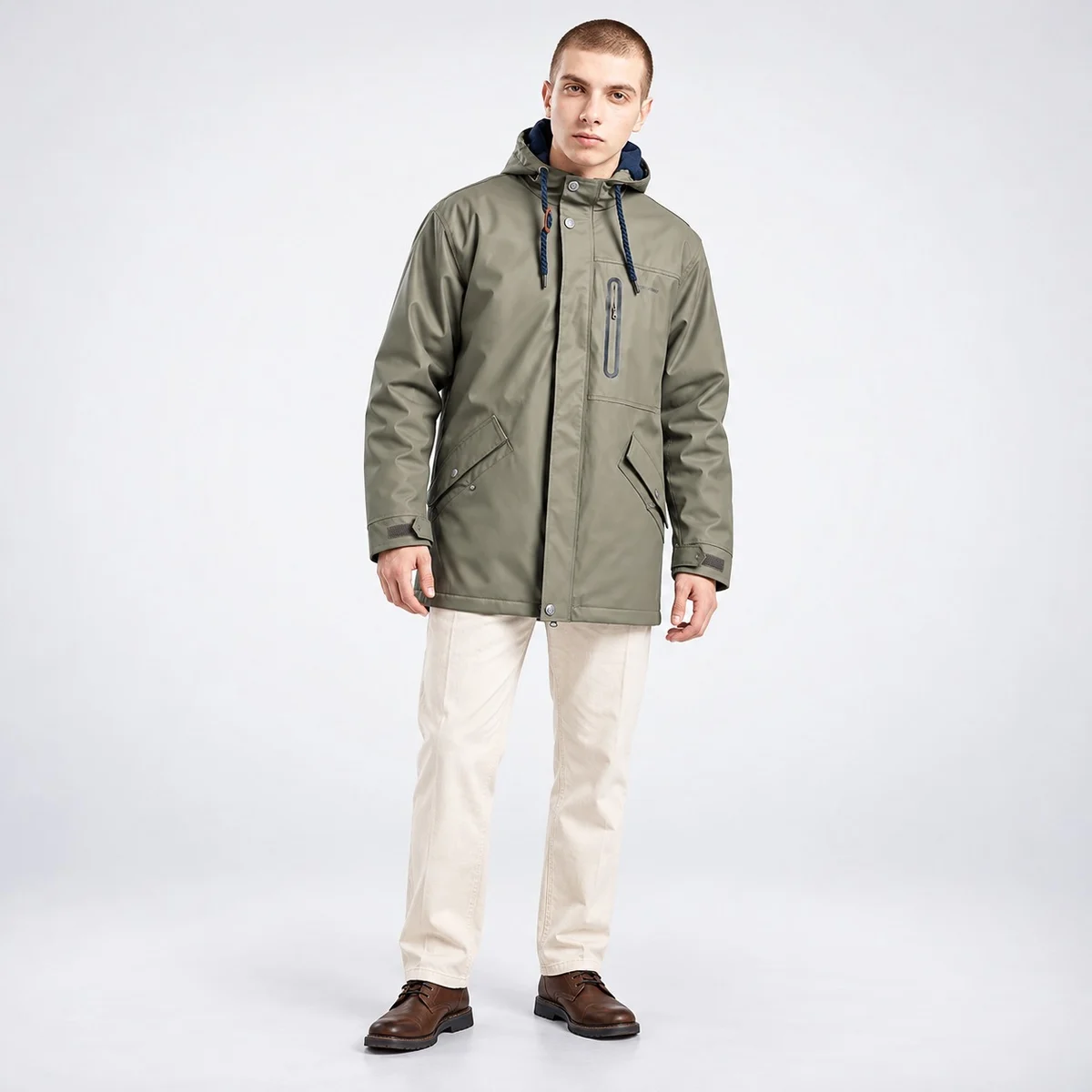 Industrial Olive Green Waterproof Hooded Jacket