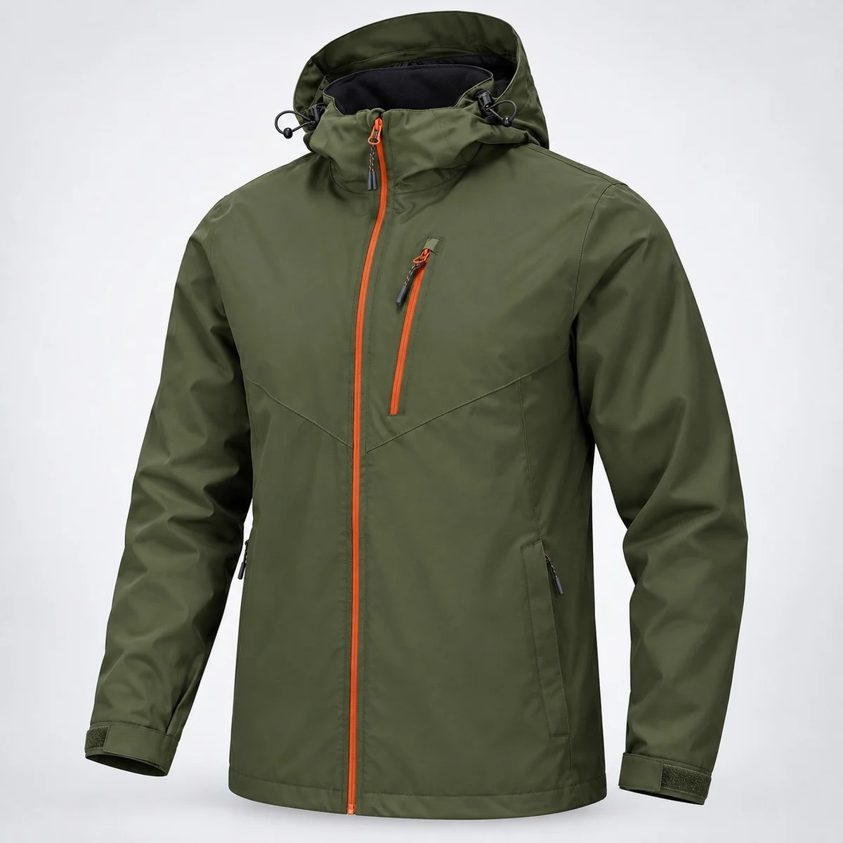 Olive Green Industrial Hooded Jacket