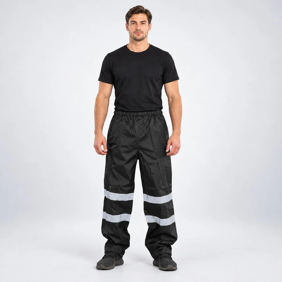 Men's High Visibility Black Industrial Safety Trousers