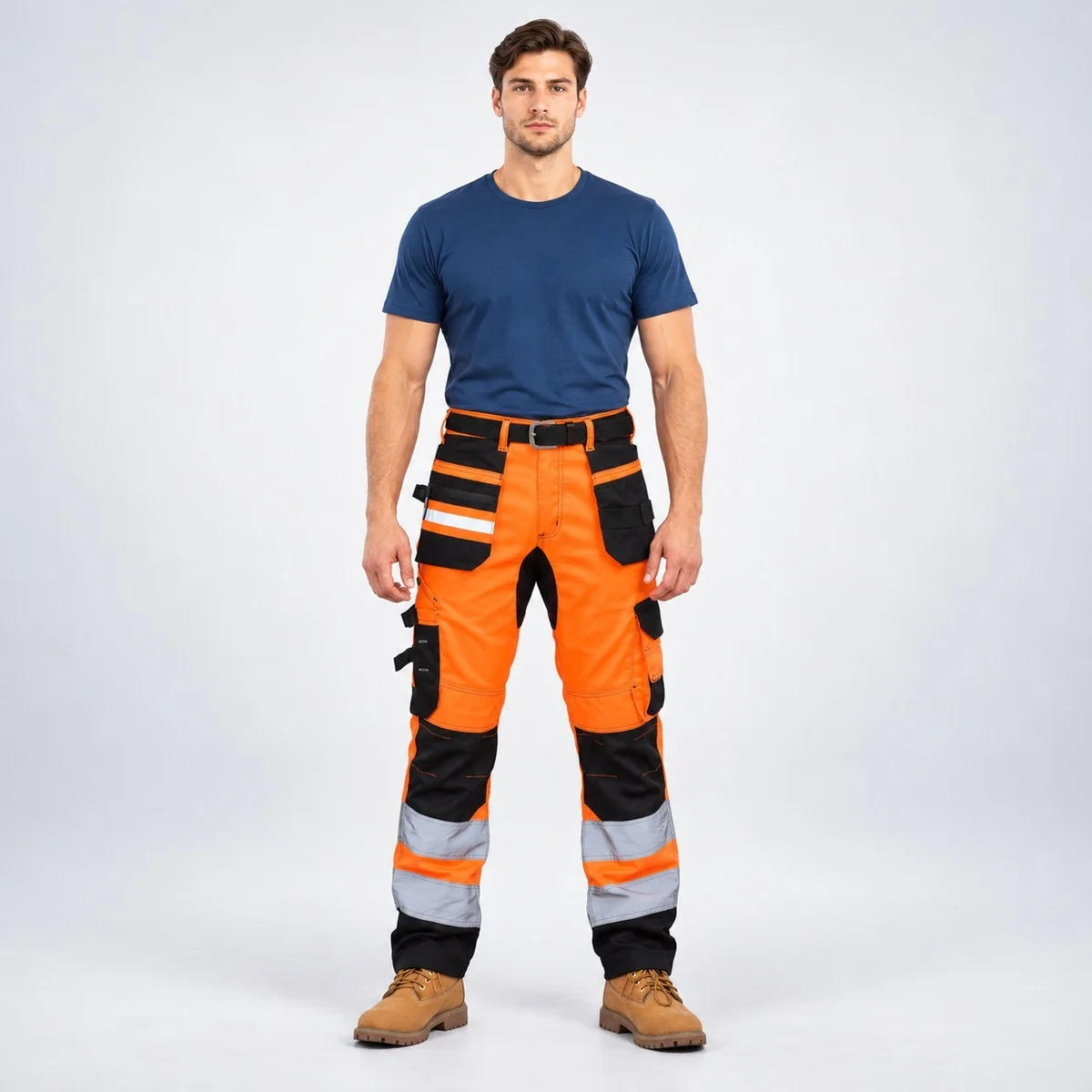 Orange and Black Industrial Safety Trousers