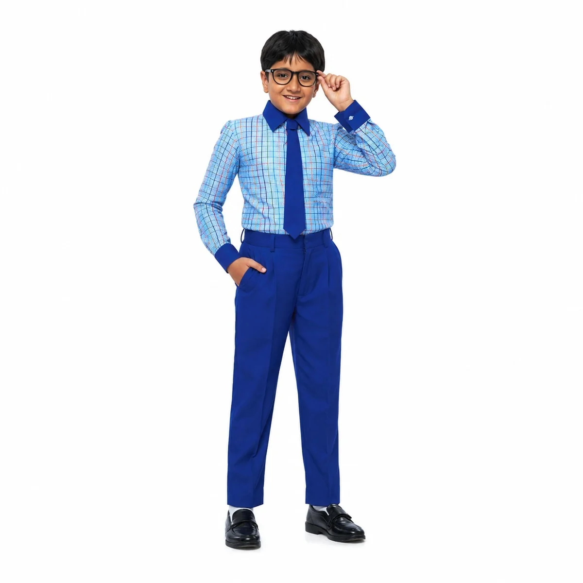 Blue Plaid School Uniform Set