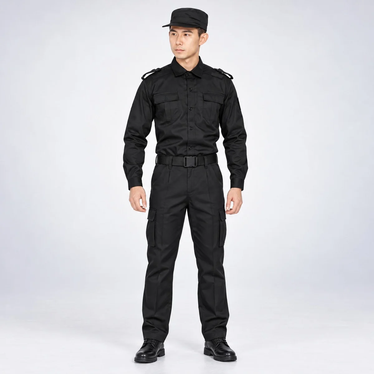 Mens Black Security Guard Uniform Set