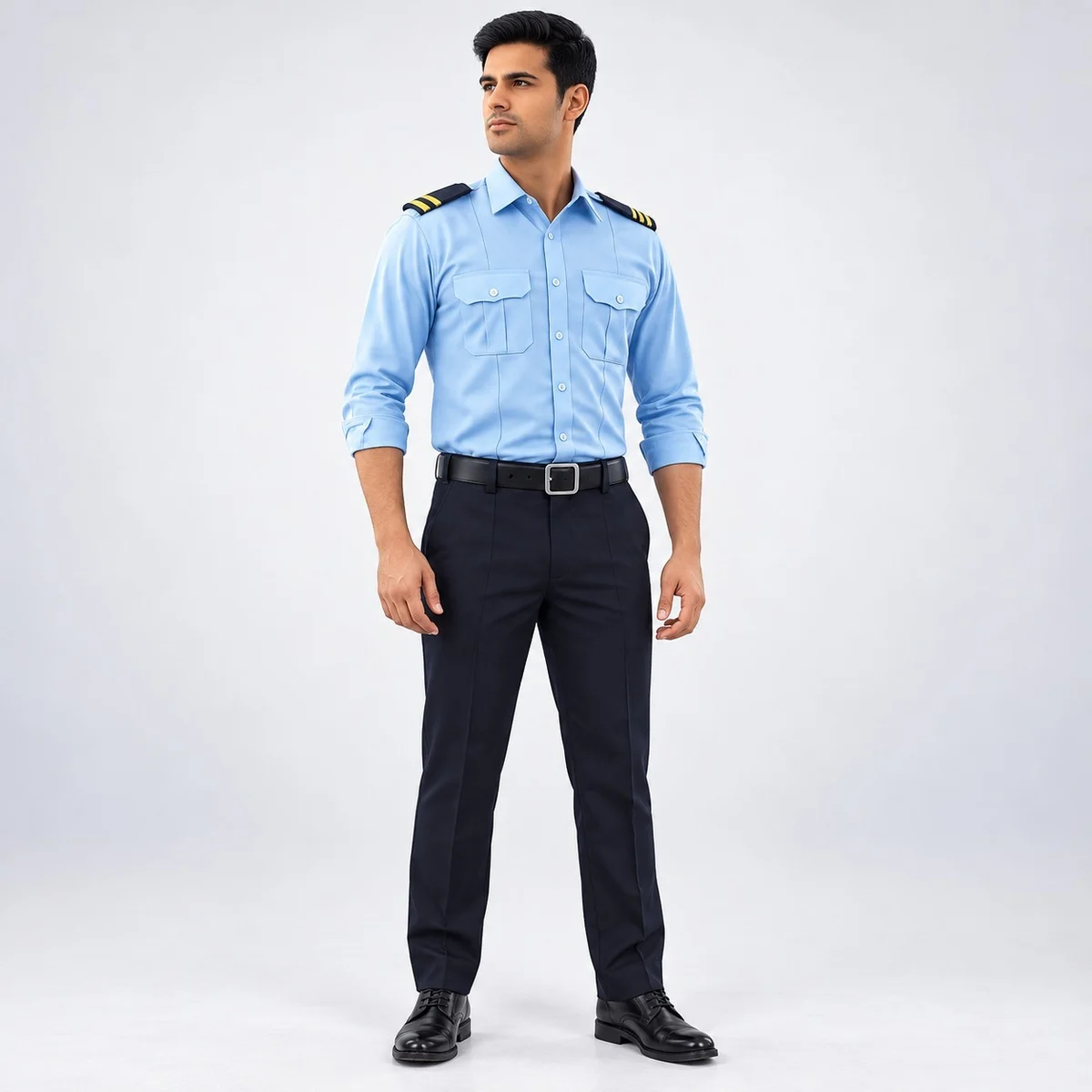 Mens Light Blue Pilot Uniform Set