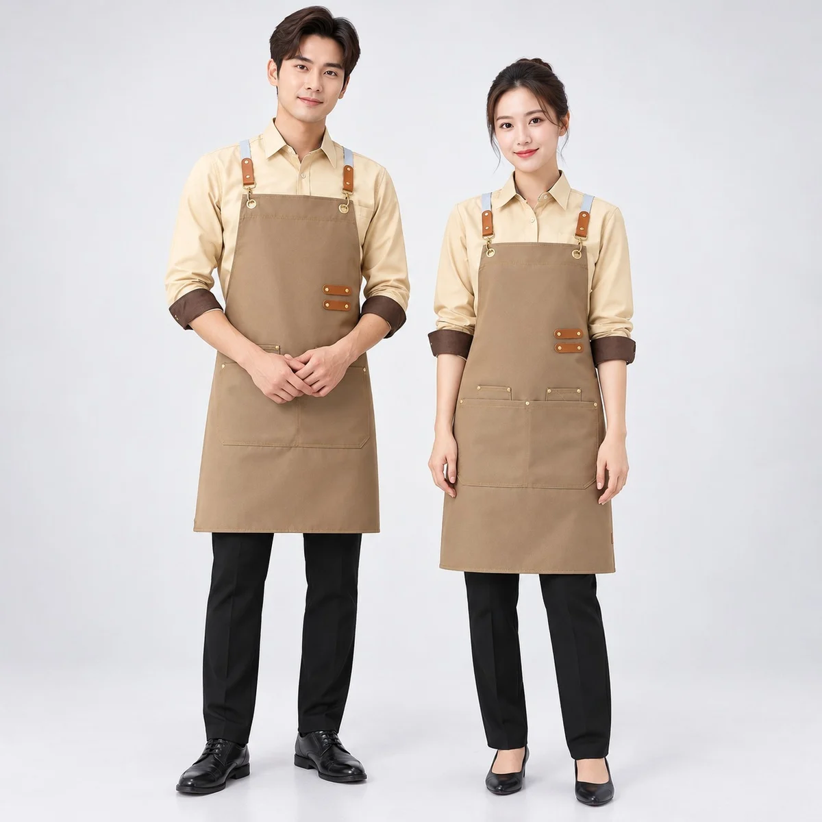 Beige and Brown Hospitality Uniform Set