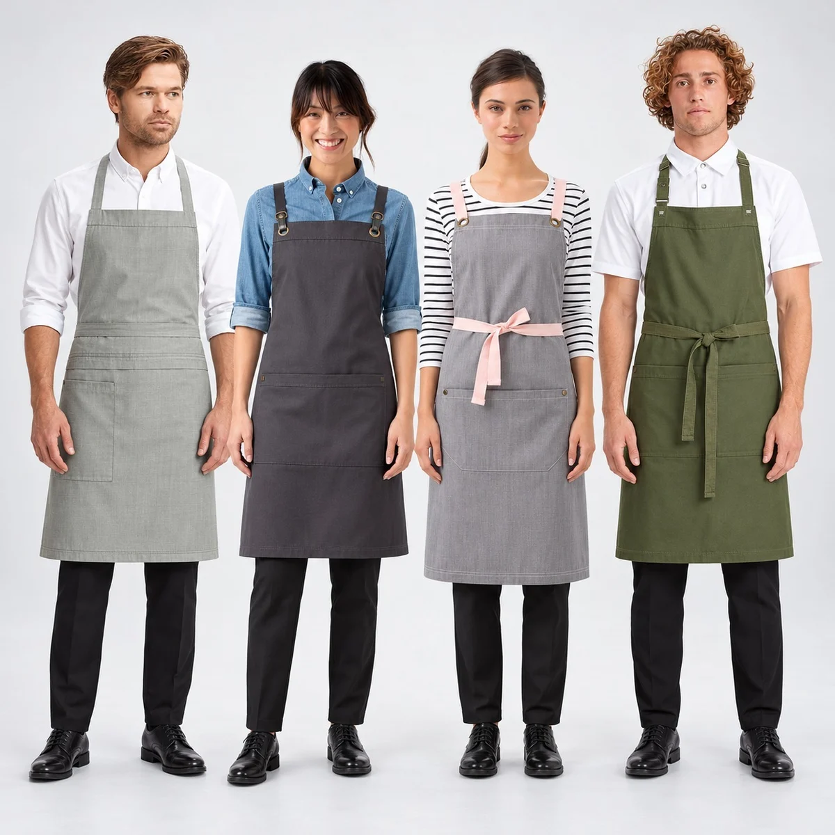 Assorted Poly-Cotton Hotel Bib Apron