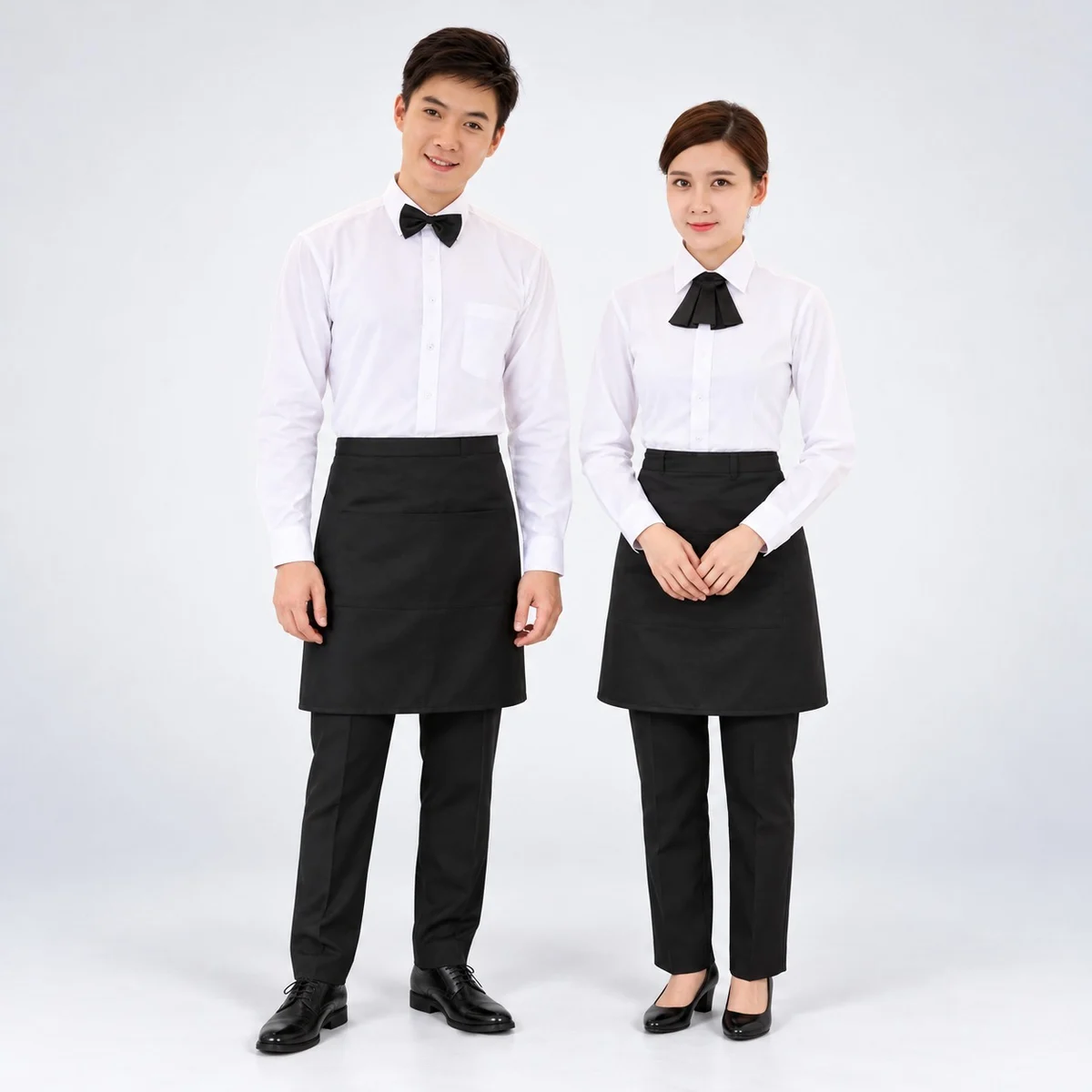 White and Black Hospitality Uniform Set
