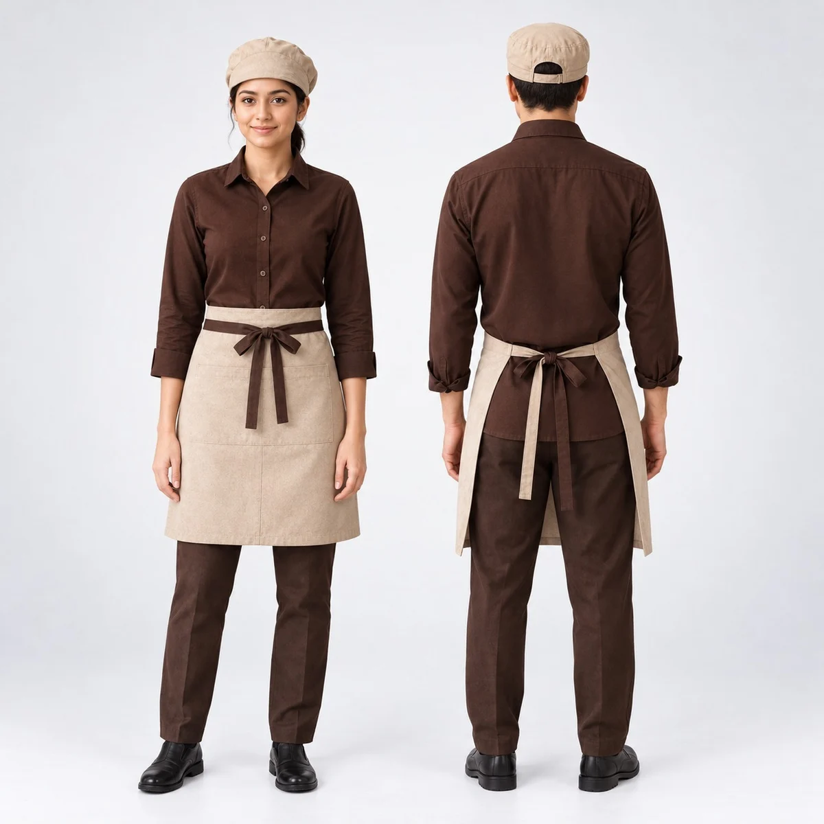 Brown and Beige Hospitality Uniform Set