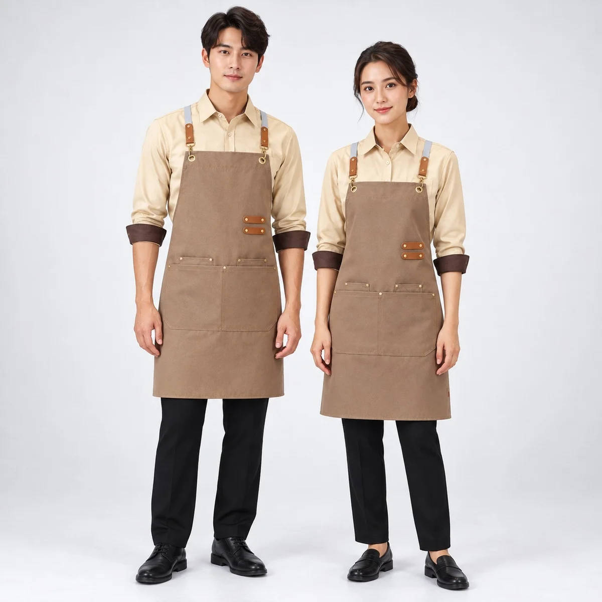 Brown and Beige Hotel Uniform Set